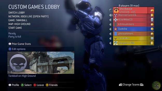 Halo 3 multiplayer custom game lobby