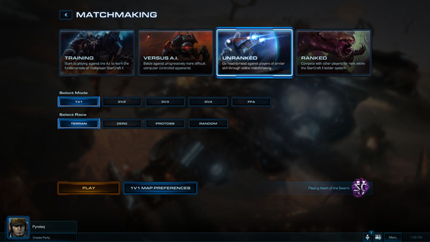 Starcraft 2 has limited match making playlists meaning larger player pools for competitive games.