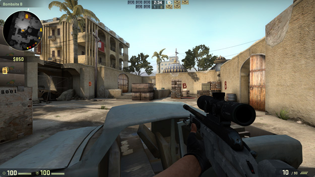 Counter Strike: Global Offensive has a field of view of 106° on a 16:9 screen.