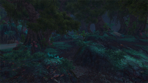 Just next to Valley of the Four Winds lies the Krasarang Wilds. A dark forest with enormous trees towering over you. You can see each zone has it's own distinct personality.
